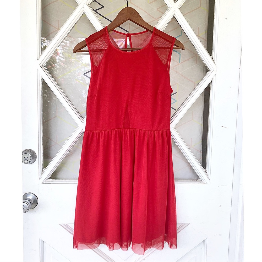 Vibrant red dress with peekaboo cutout